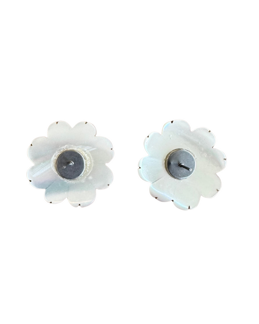 Floral Carved Shell Earrings