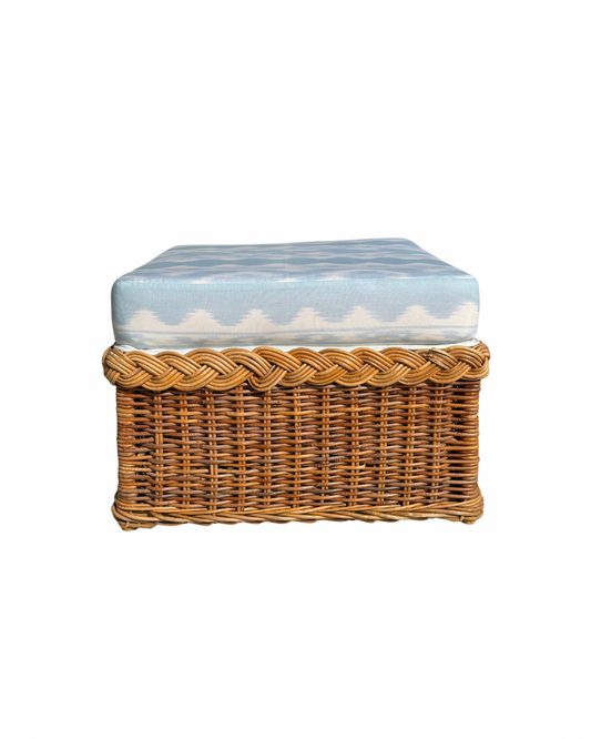 Braided Rattan Ottoman
