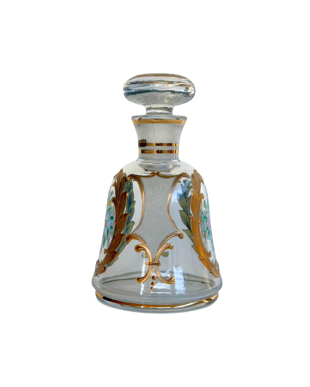 Miniature Floral Glass Decanter