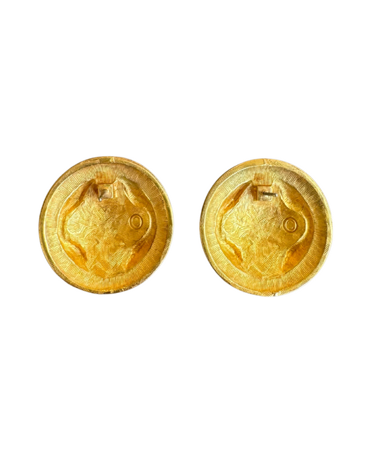 Black Enamel Clover Earrings