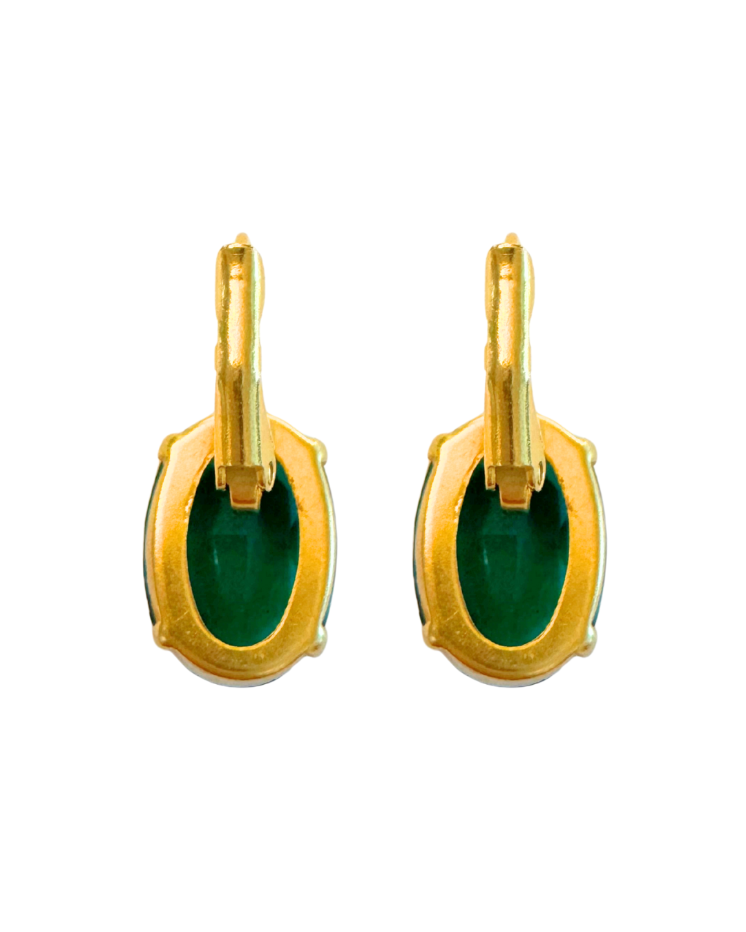 Faux Green Gem Earrings