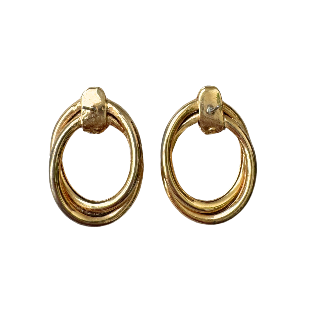 Golden Knotted Hoop Earrings