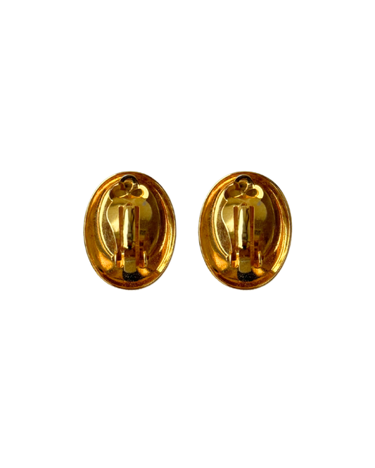 Vintage Tigers Eye Clip-On Earrings