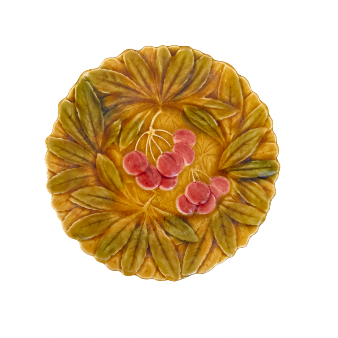 Majolica Cherry Plate