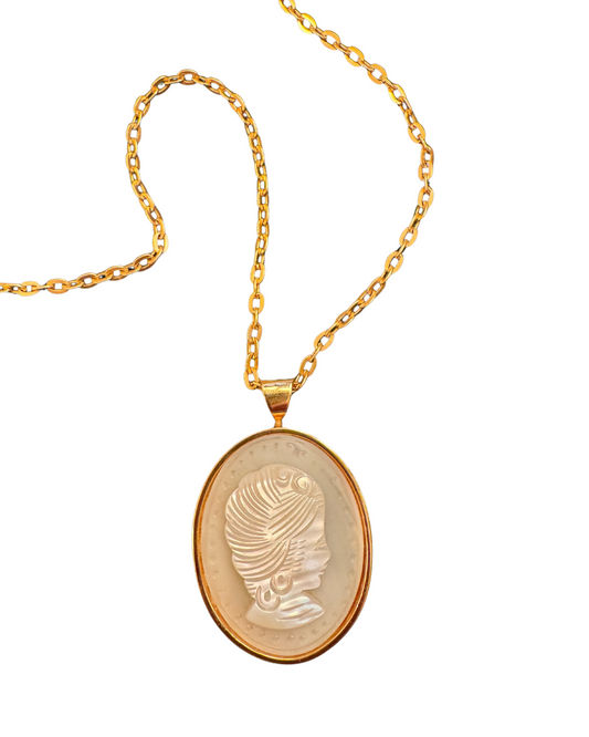 Mother of Pearl Cameo Necklace