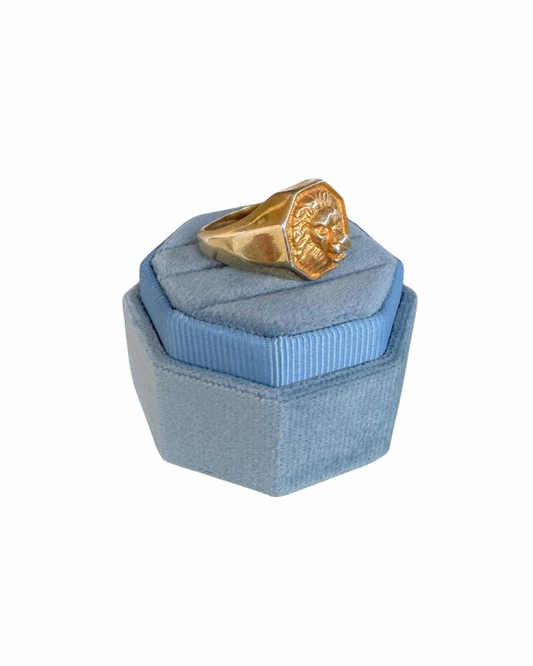 Brushed Gold Lion Ring