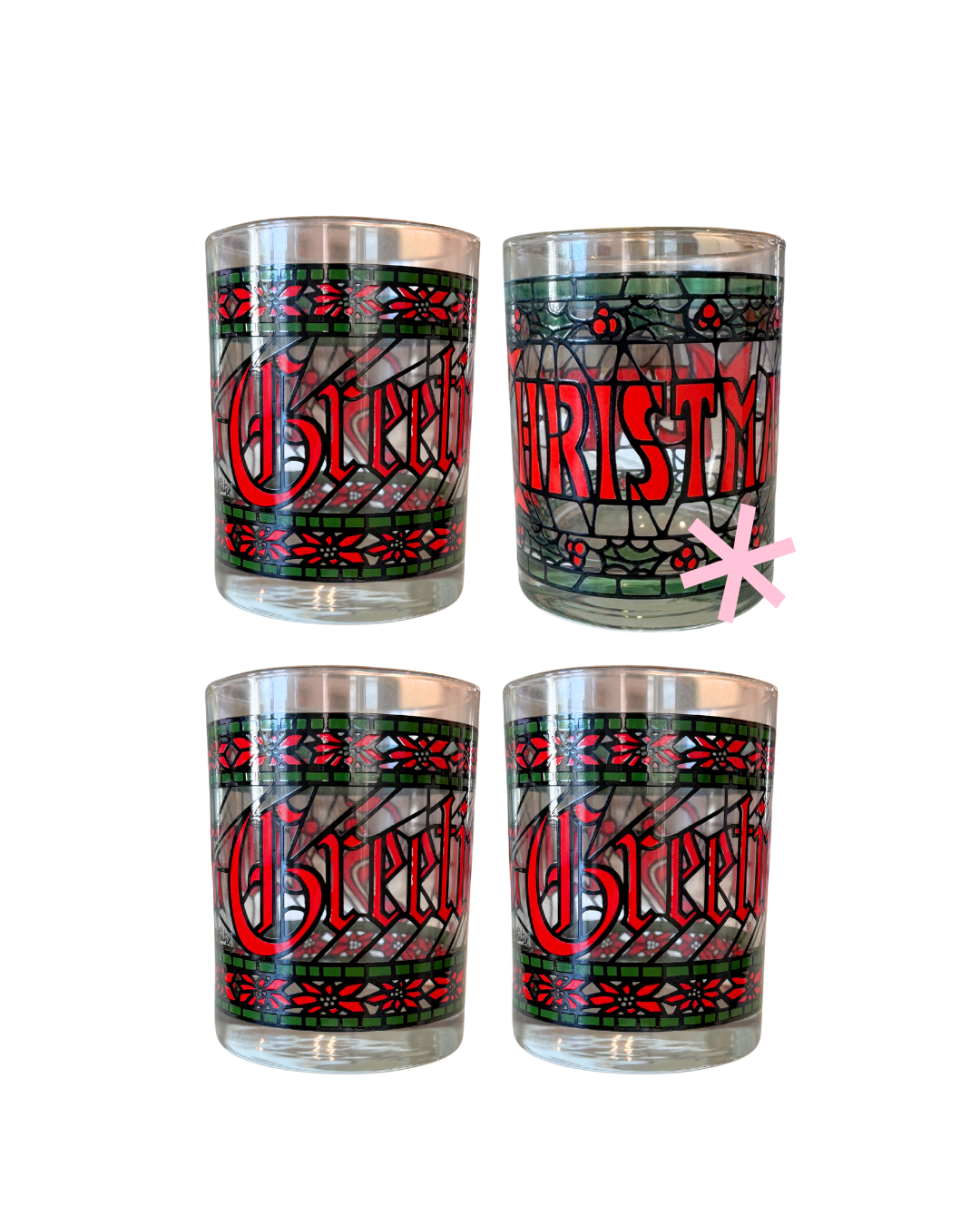 4pc Christmas Glasses