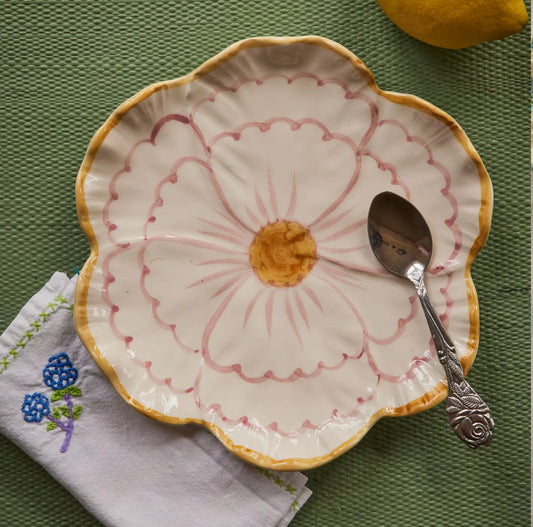 Hand painted Ceramic Flower Plate