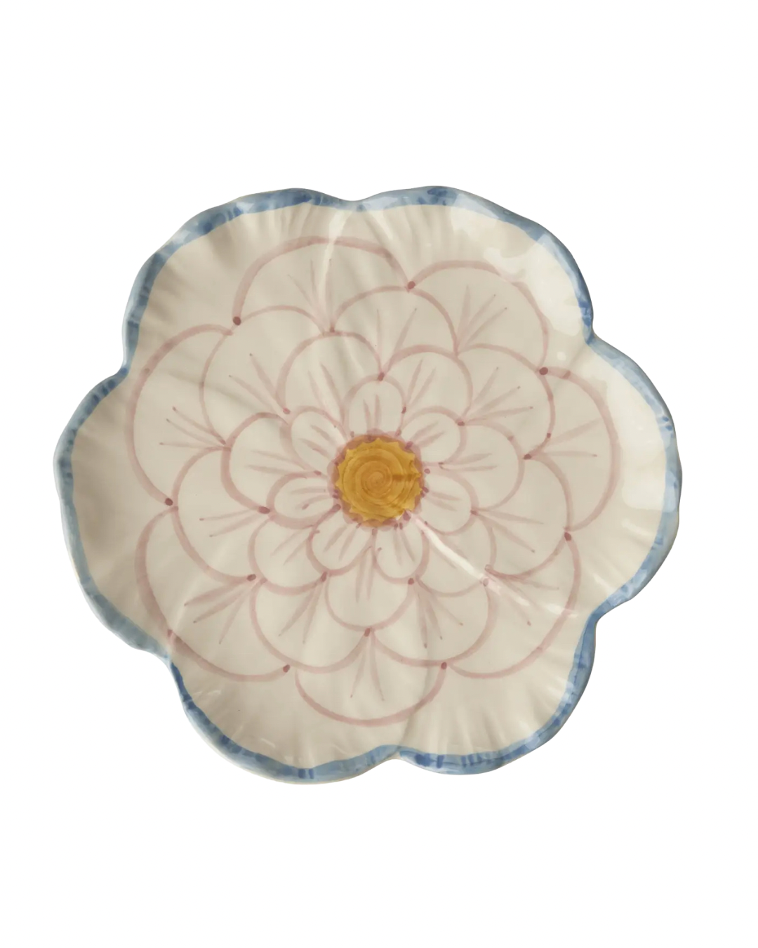 Hand painted Ceramic Flower Plate
