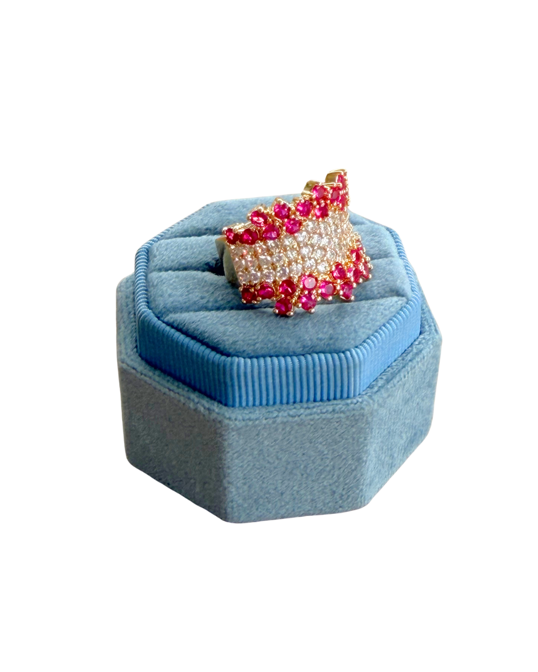 Pink Pave Burst Ring