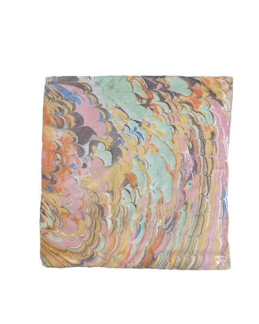 Hand-Marbled Silk Scarf