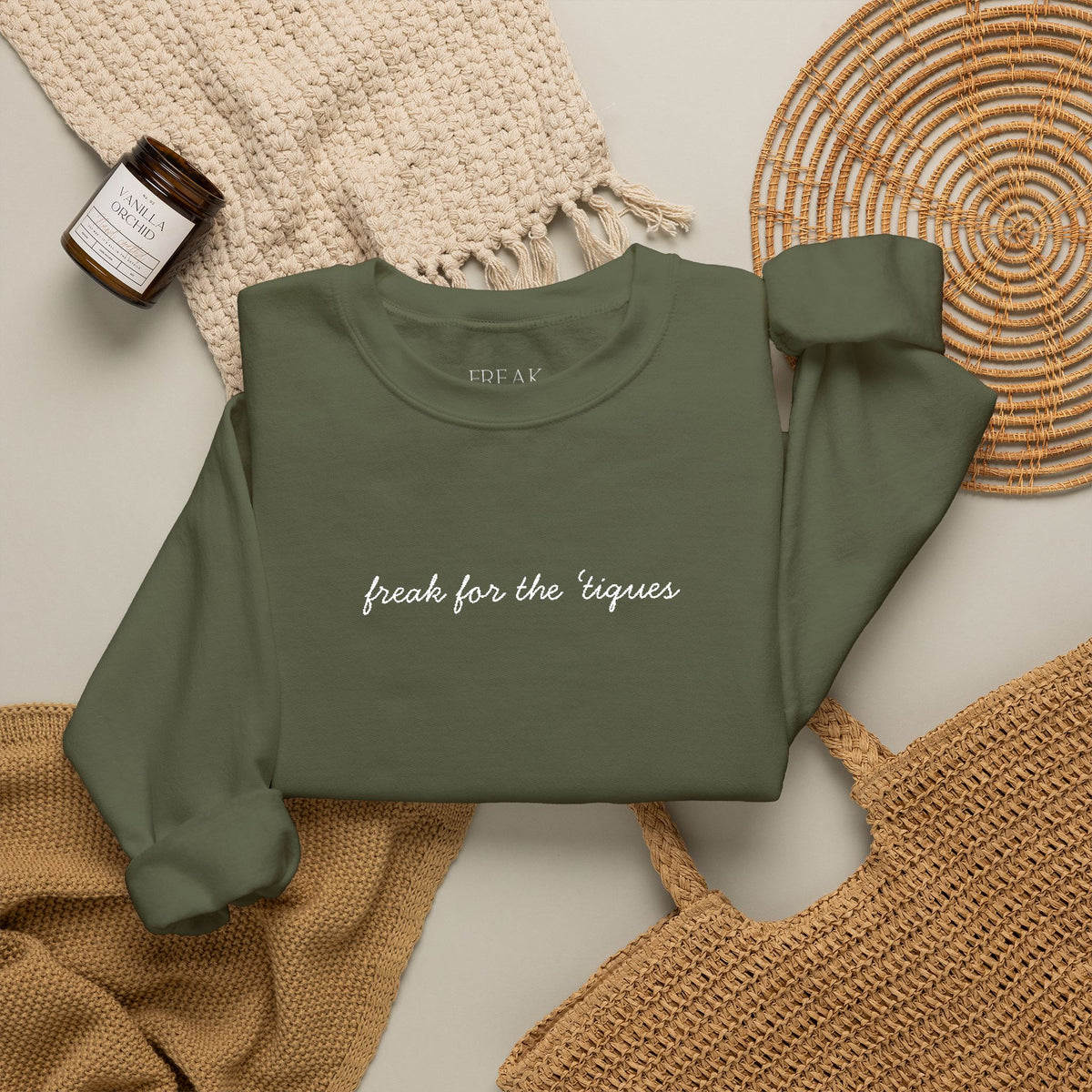 "Drinks for the Tigers" Black Crewneck Sweatshirt — Minimal Script College Fan Pullover