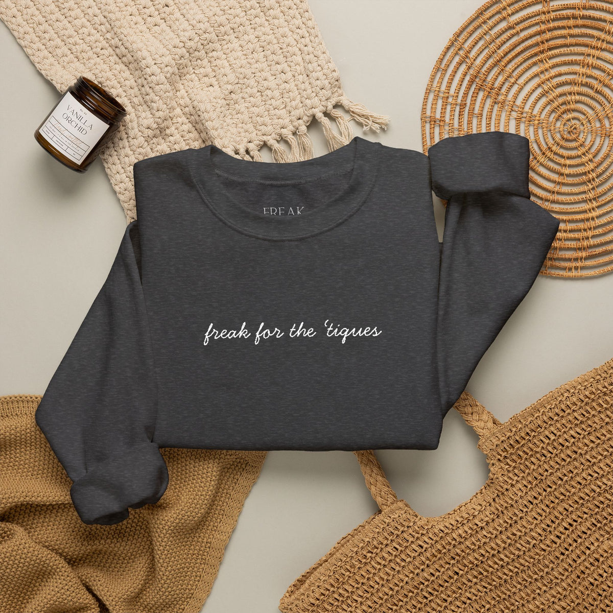 "Drinks for the Tigers" Black Crewneck Sweatshirt — Minimal Script College Fan Pullover