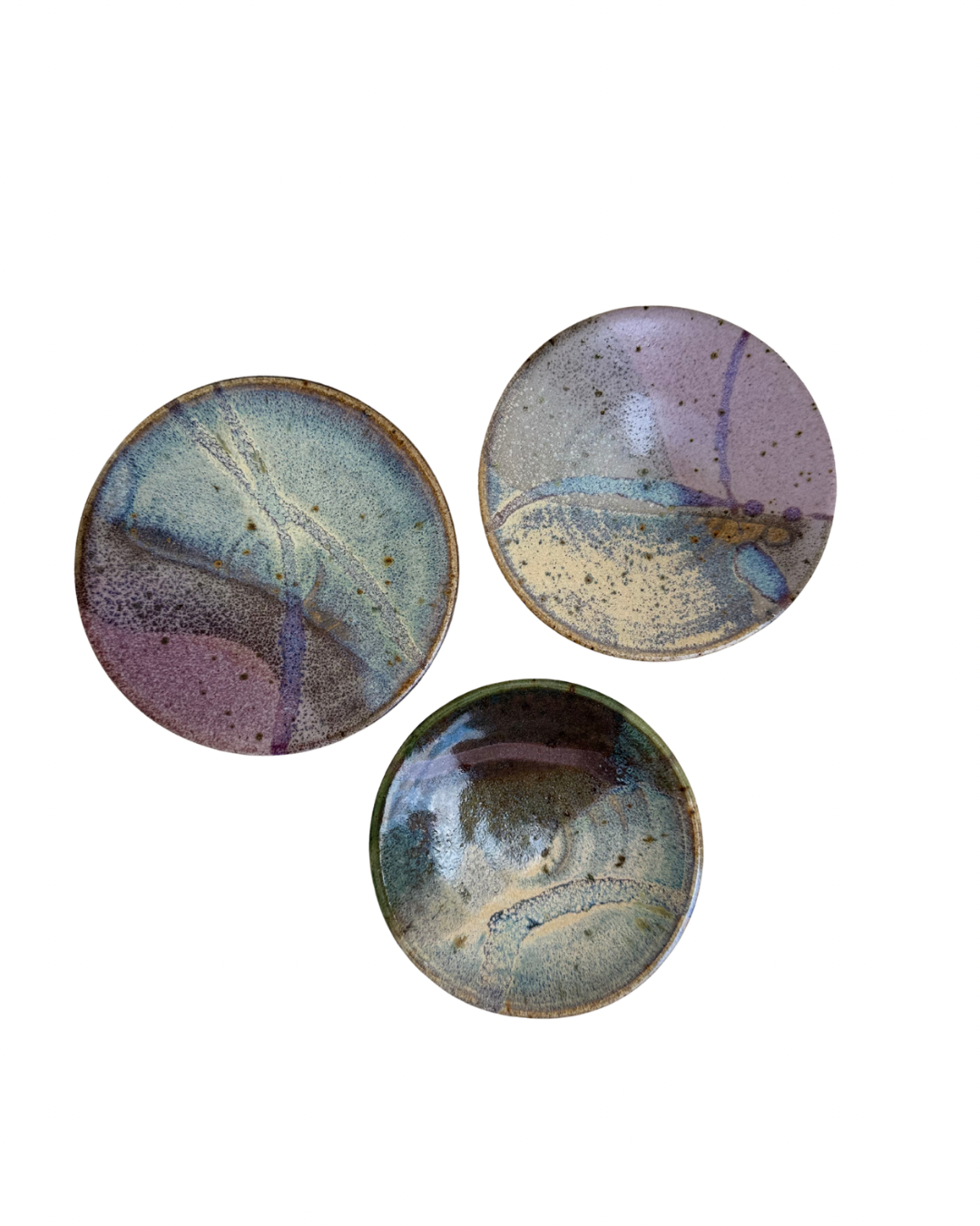 3pc Pottery Trinket Dishes