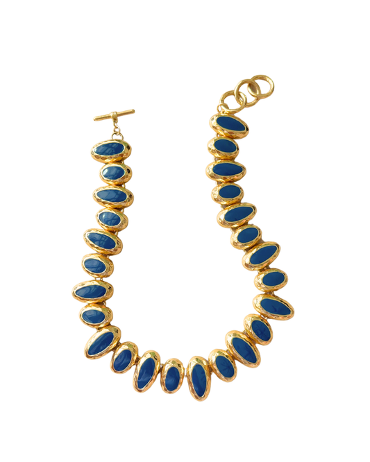 Navy Enamel Necklace