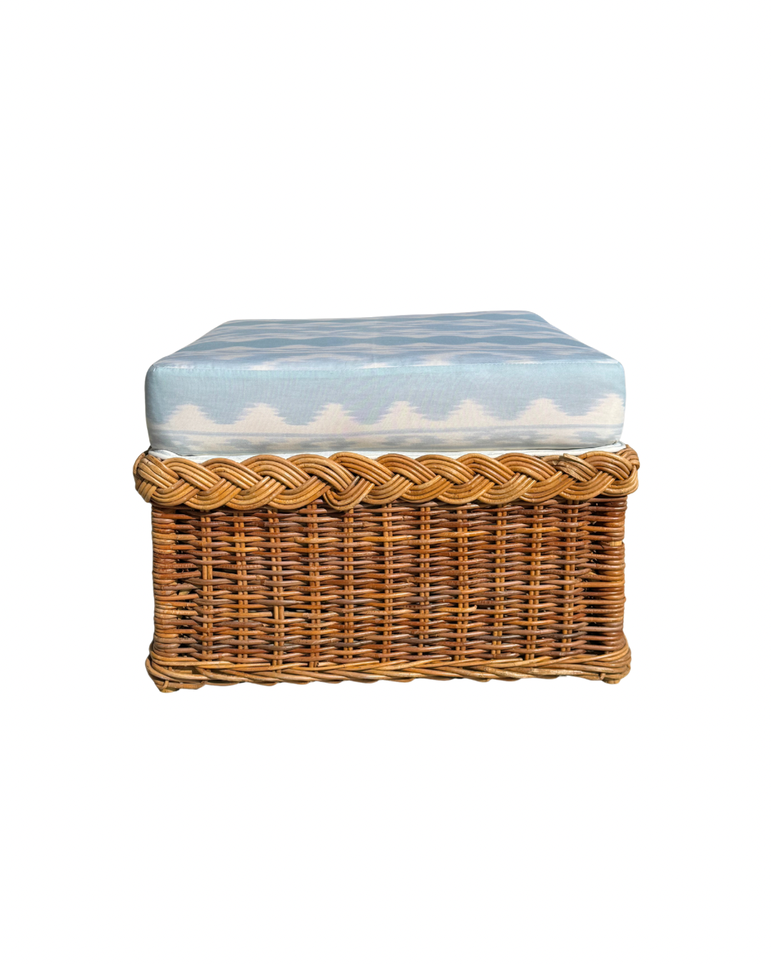 Braided Rattan Ottoman