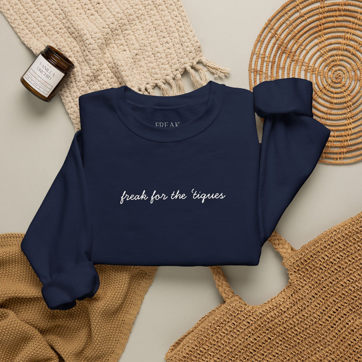 "Drinks for the Tigers" Black Crewneck Sweatshirt — Minimal Script College Fan Pullover