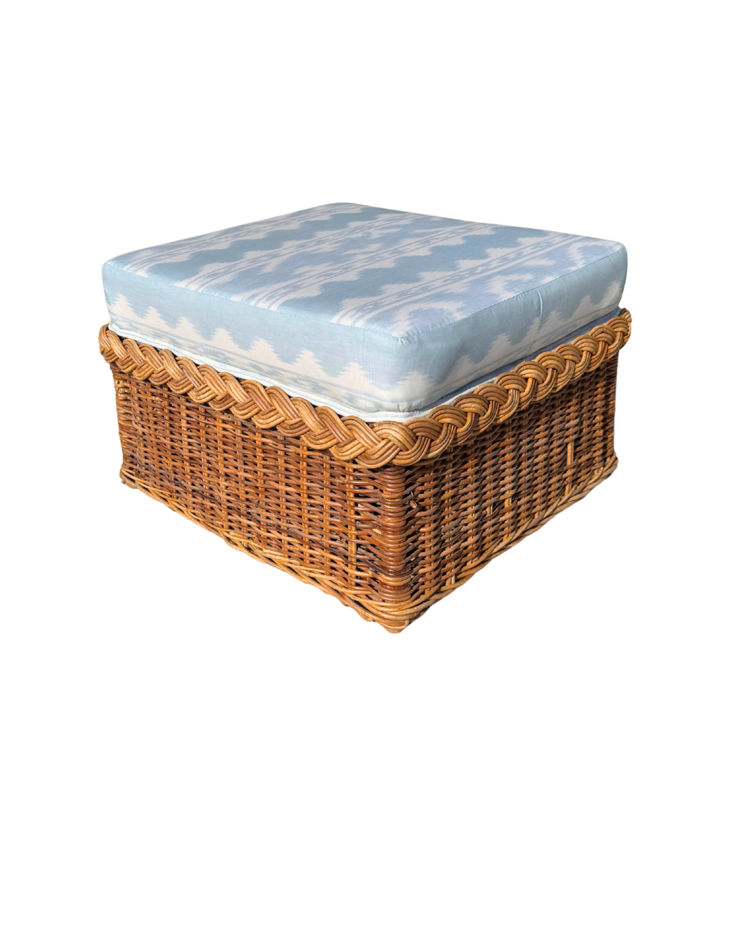 Braided Rattan Ottoman