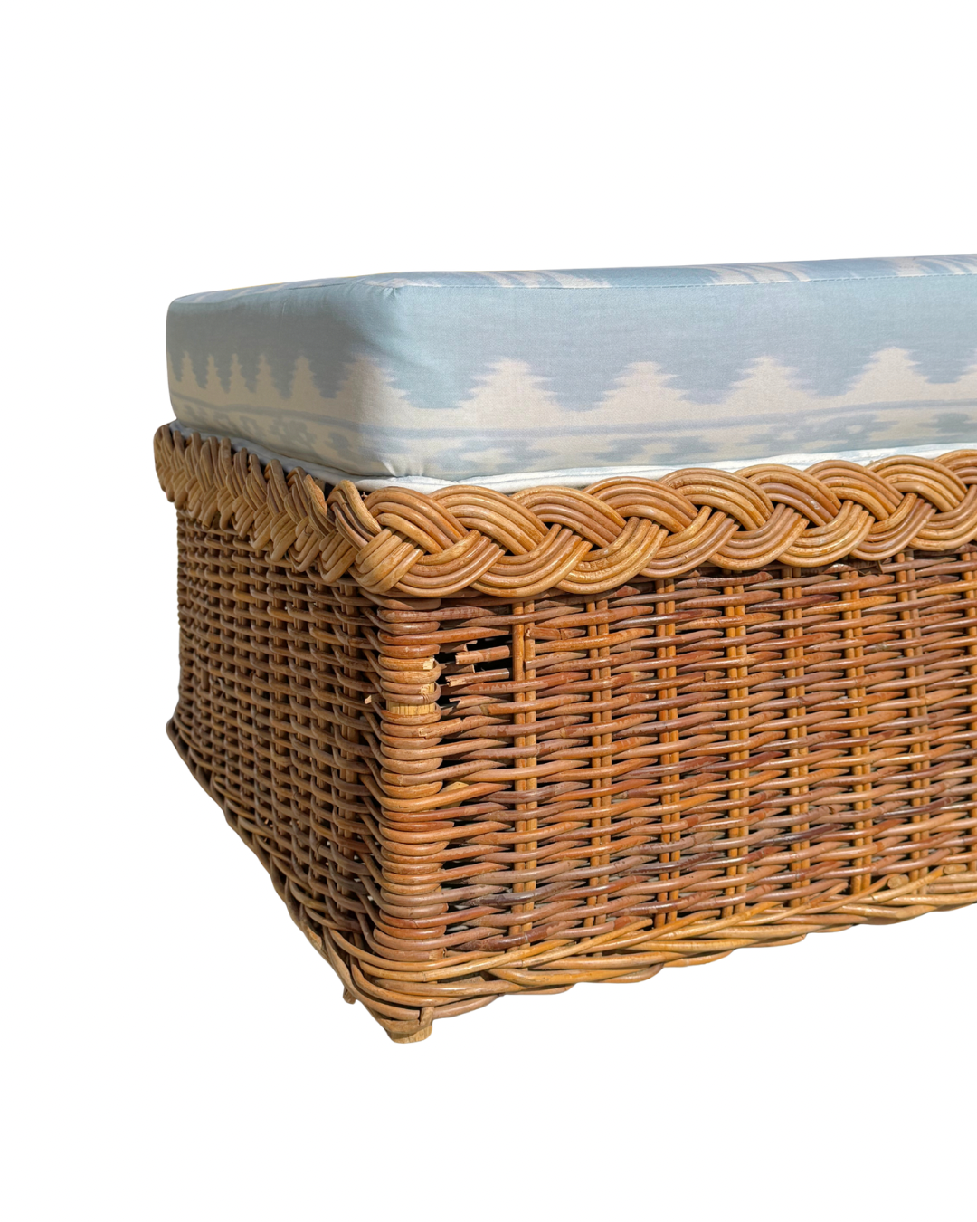 Braided Rattan Ottoman