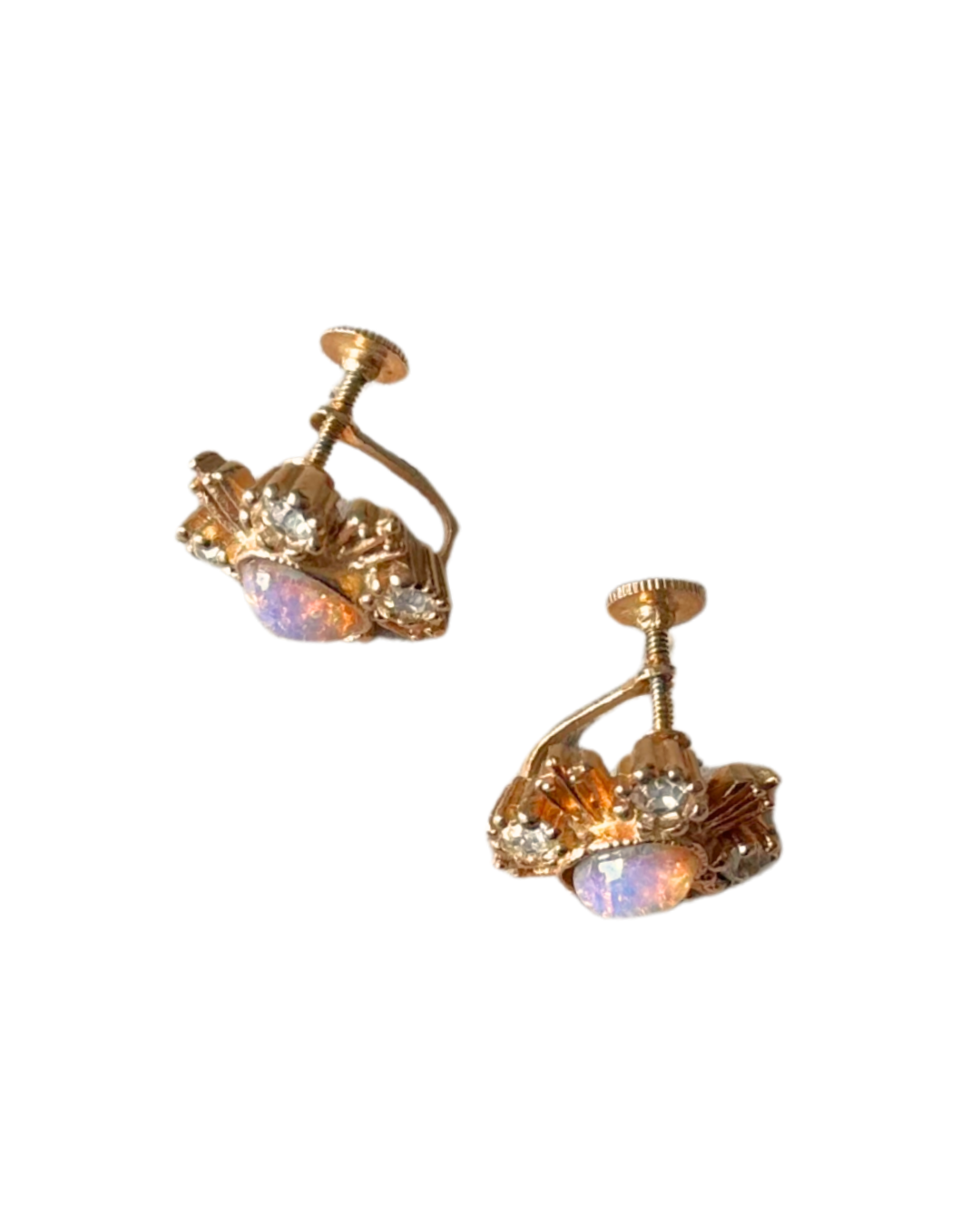 Pink Burst Screw Back Earrings