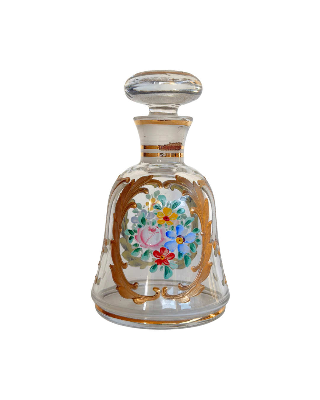Miniature Floral Glass Decanter