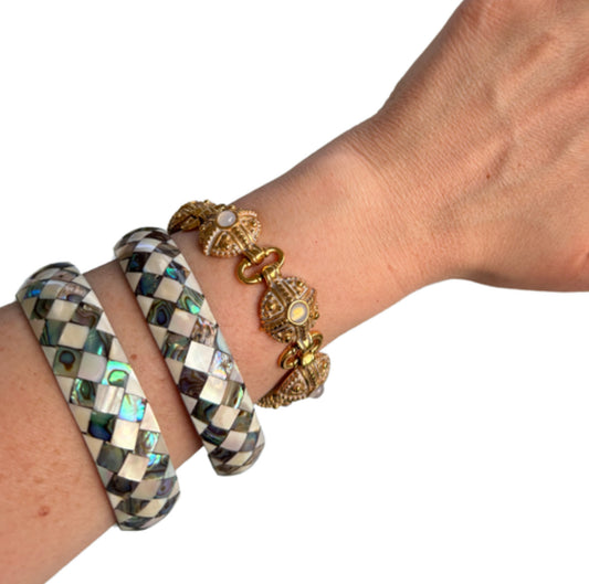 Checkered Lightweight Pearl Bangles (2)