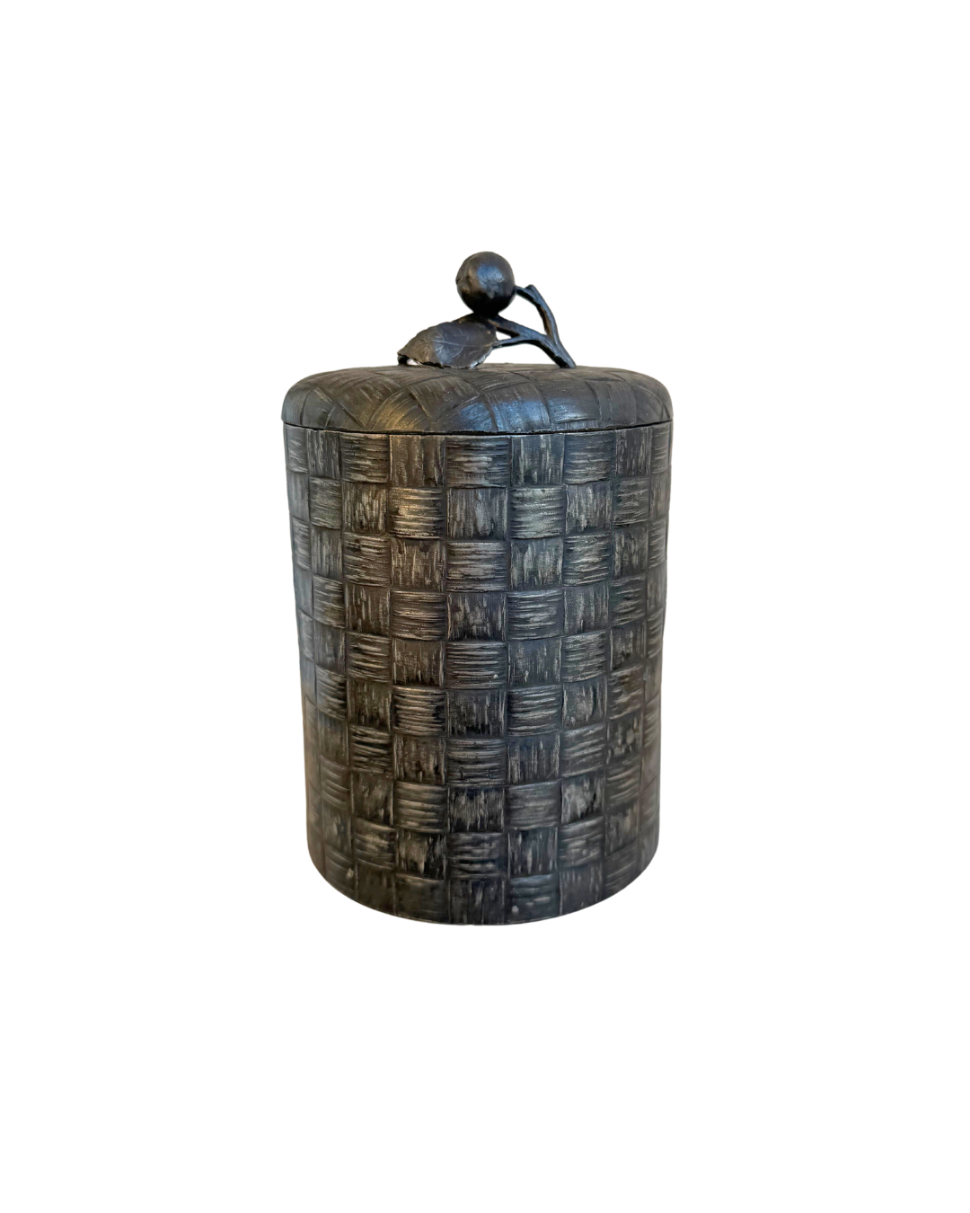Silver-Plated Woven Tea Canister