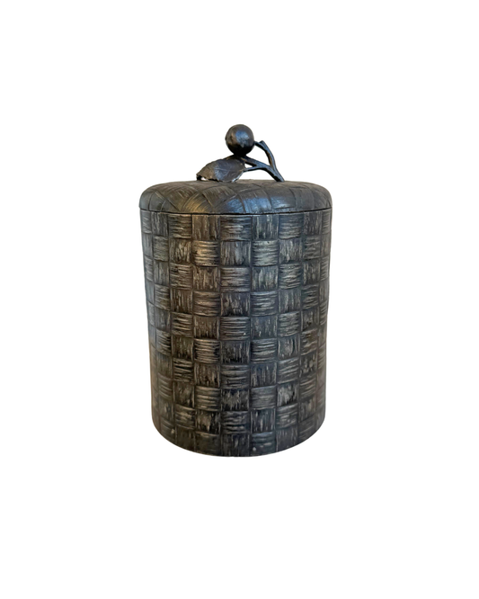 Silver-Plated Woven Tea Canister