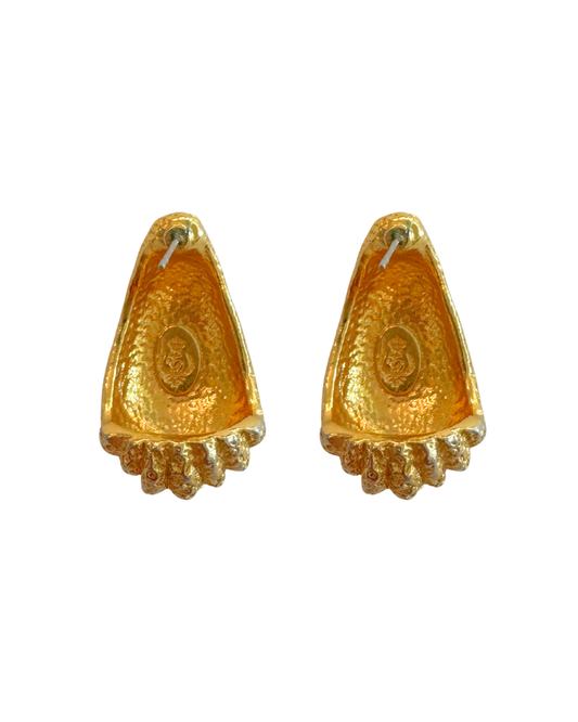Vintage Premier Design Textured Drop Earrings