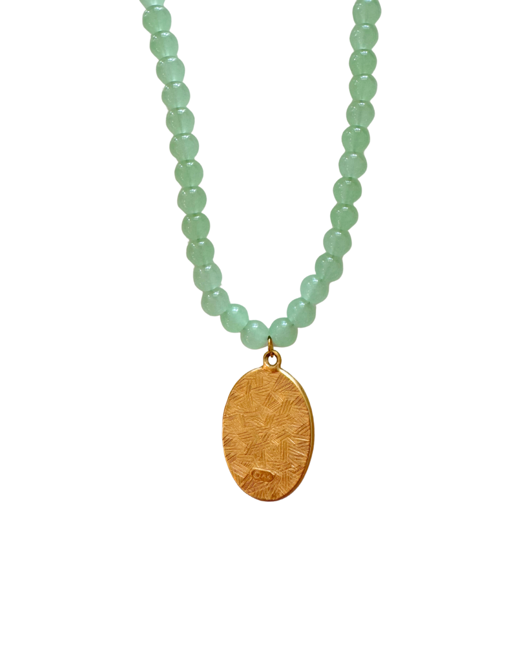 Jade Vintage Beads & Pendant Stretch Necklace