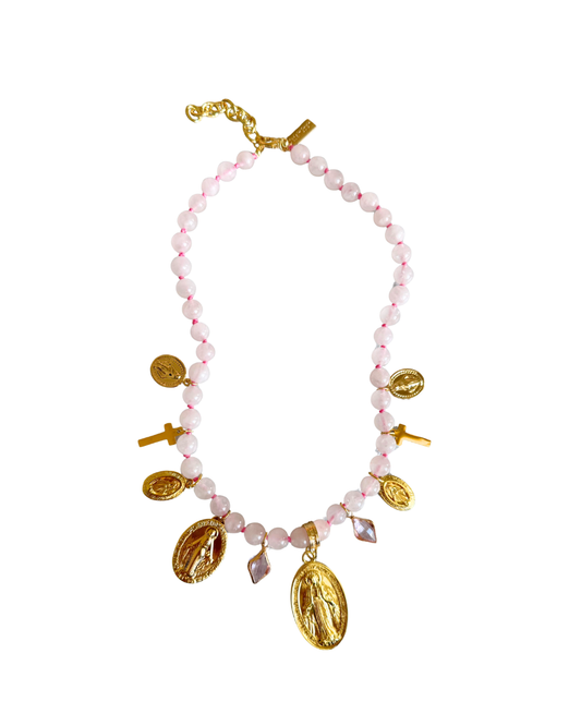 Rose Quartz Charm Necklace
