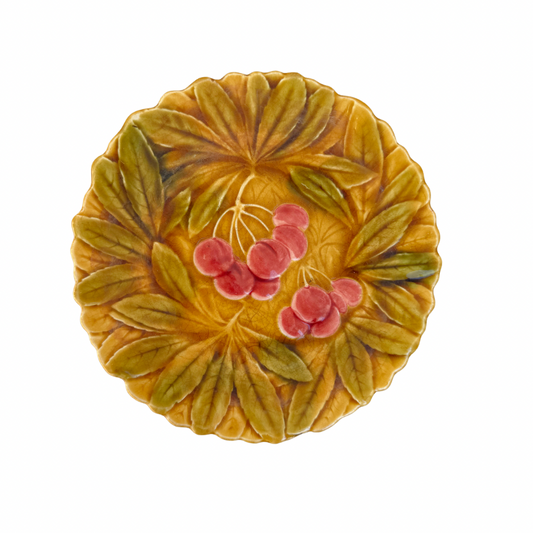 Majolica Cherry Plate