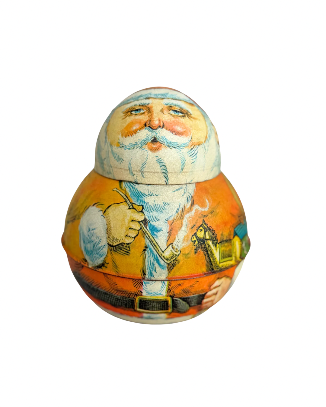1980 Rolly Polly Santa Tin