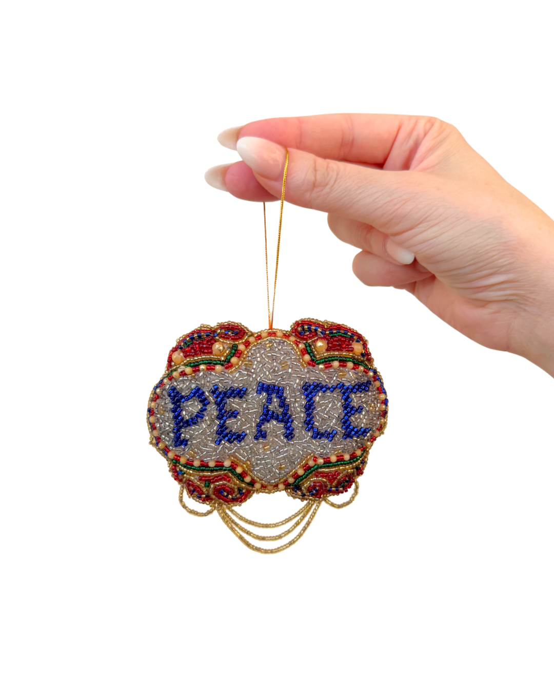 Beaded "Peace" Ornament