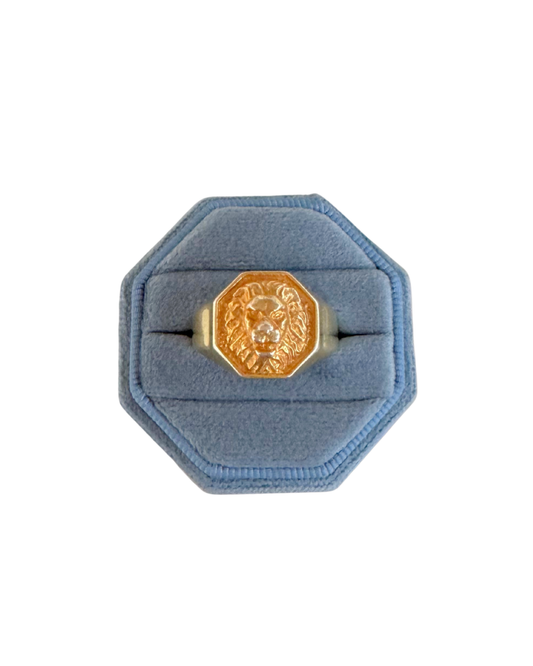 Brushed Gold Lion Ring