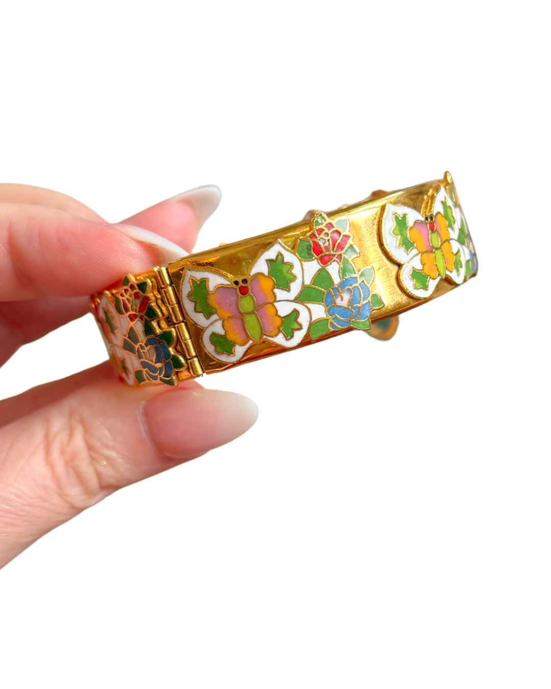 Cloisonne Style Butterfly Bangle