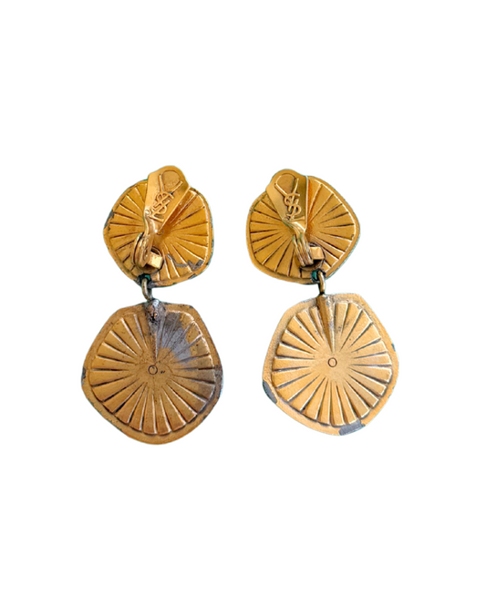 YSL Purple Cabochon Earrings