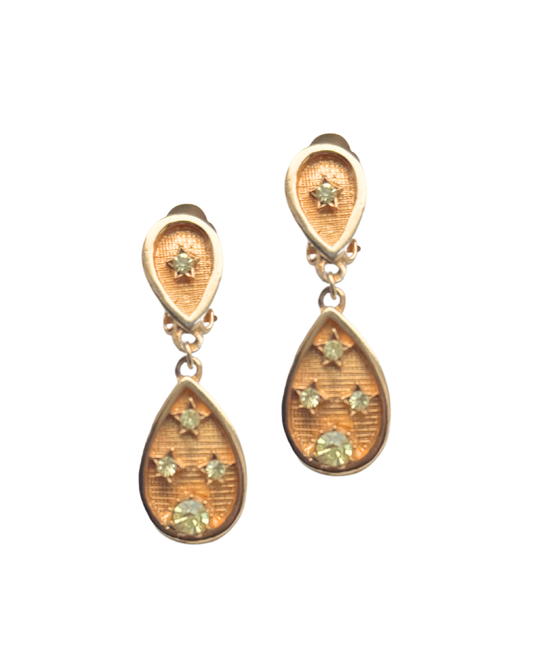 Clip-on Citrine Star Earrings