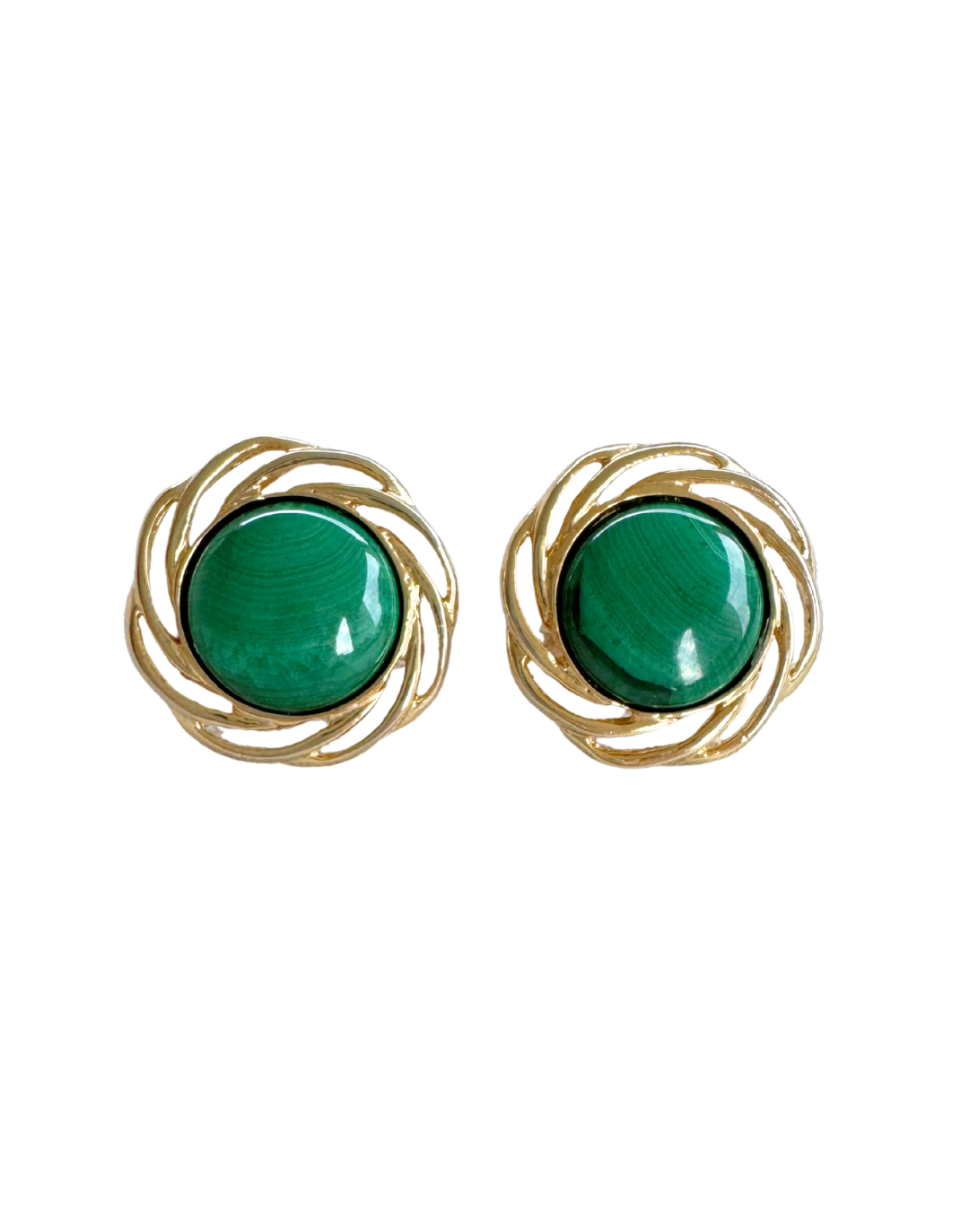 Faux Malachite Earrings