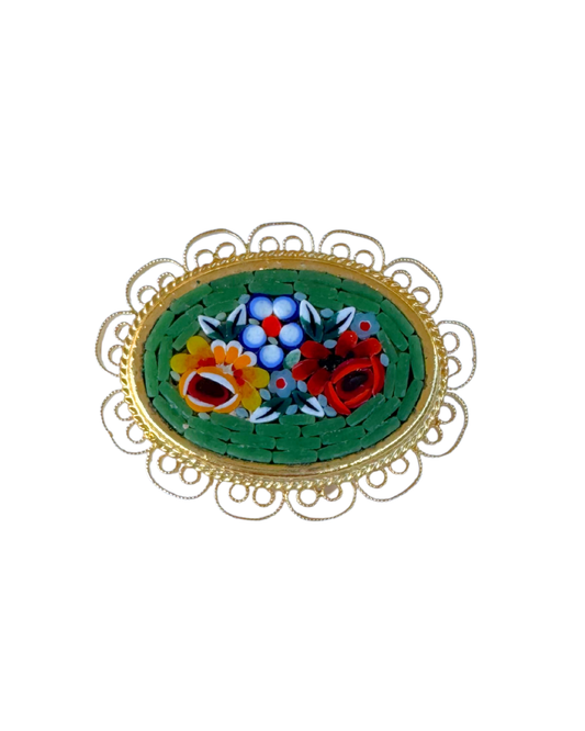 Vintage Micro Mosaic Brooch
