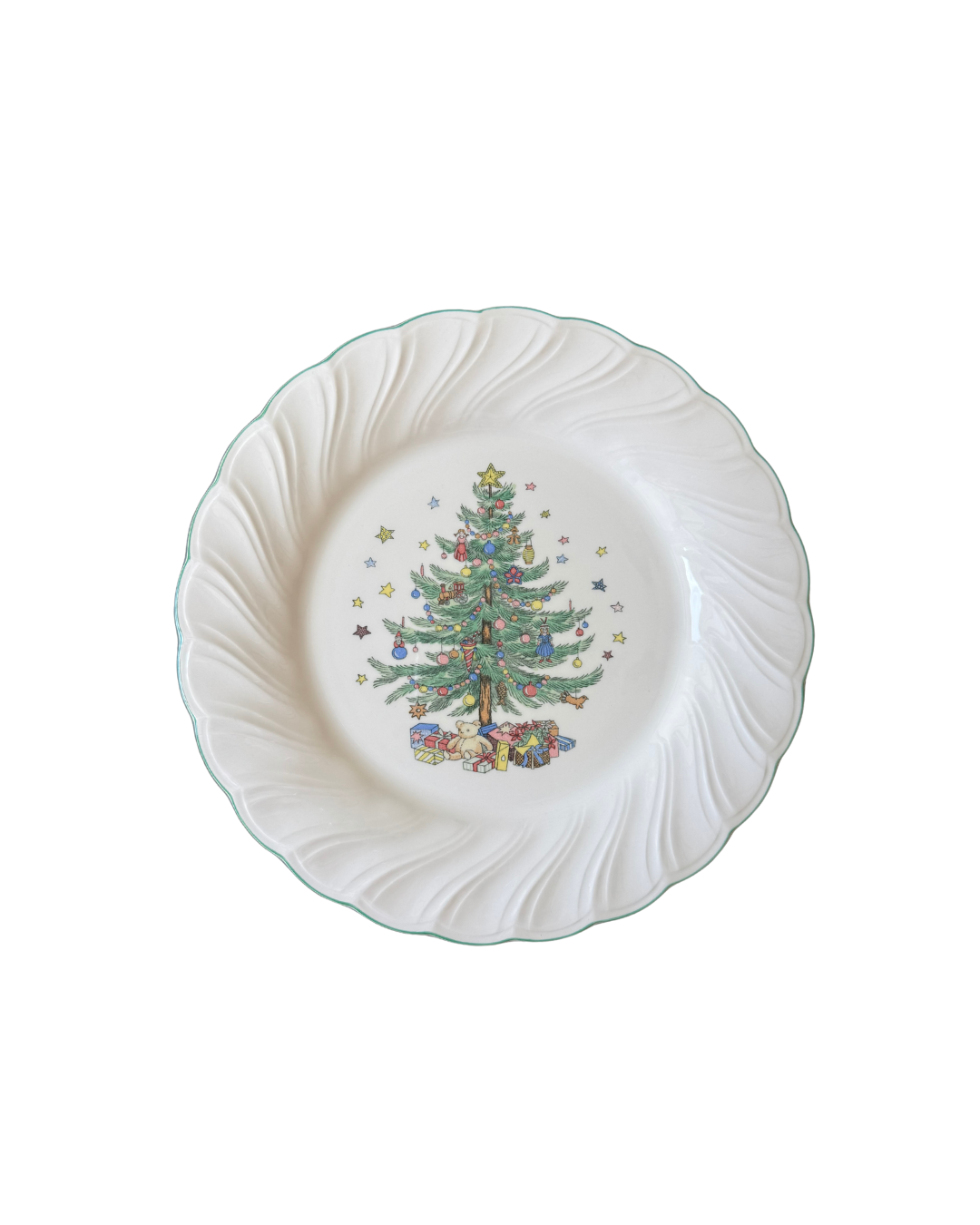 4pc Scalloped Christmas Plates (Dinner)