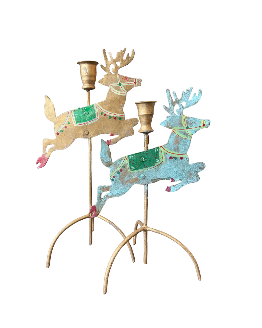 Reindeer Candlestick Pair