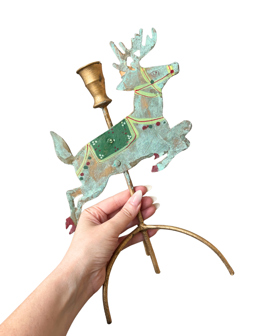 Reindeer Candlestick Pair