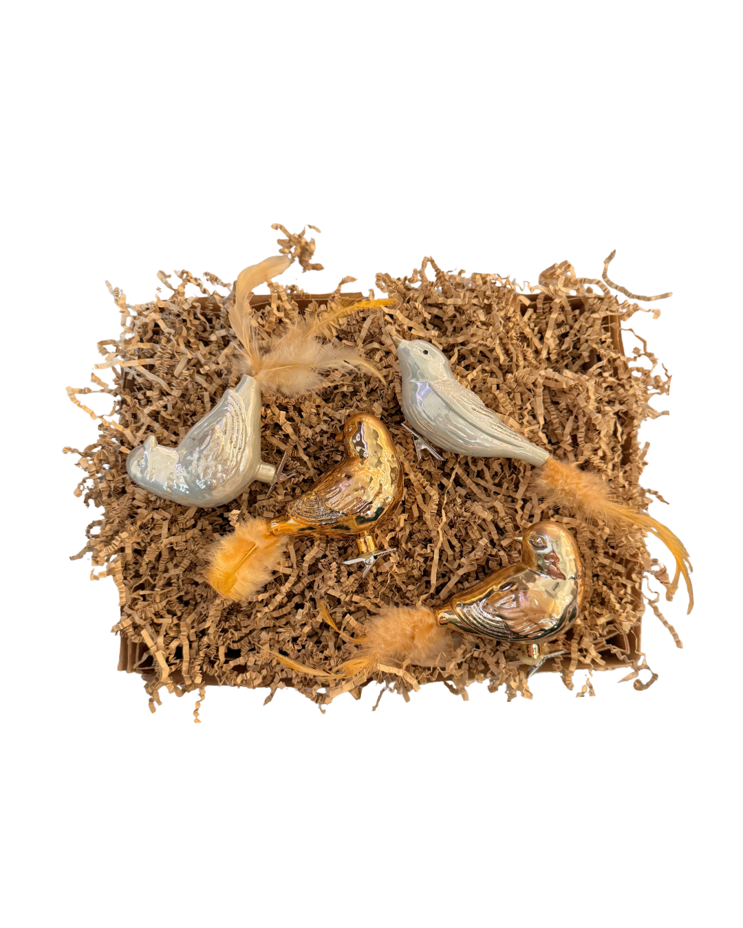 4pc Glass Bird Clips