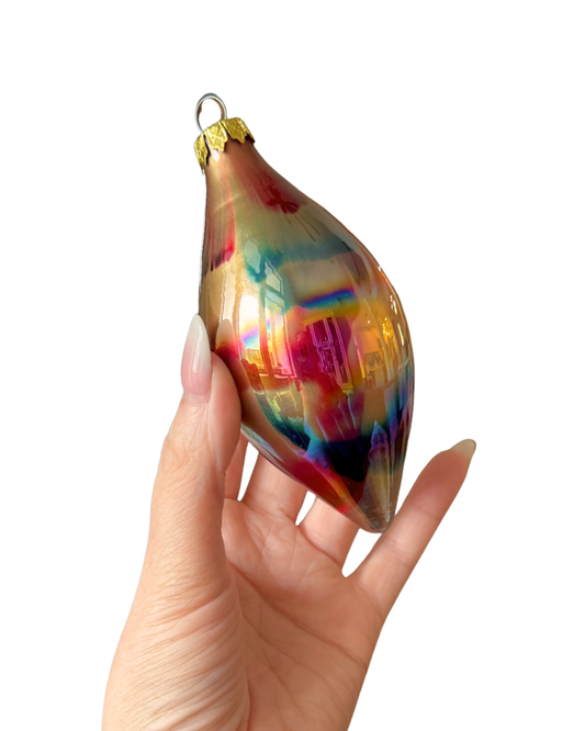 6pc Glass Tie-Dye Ornaments