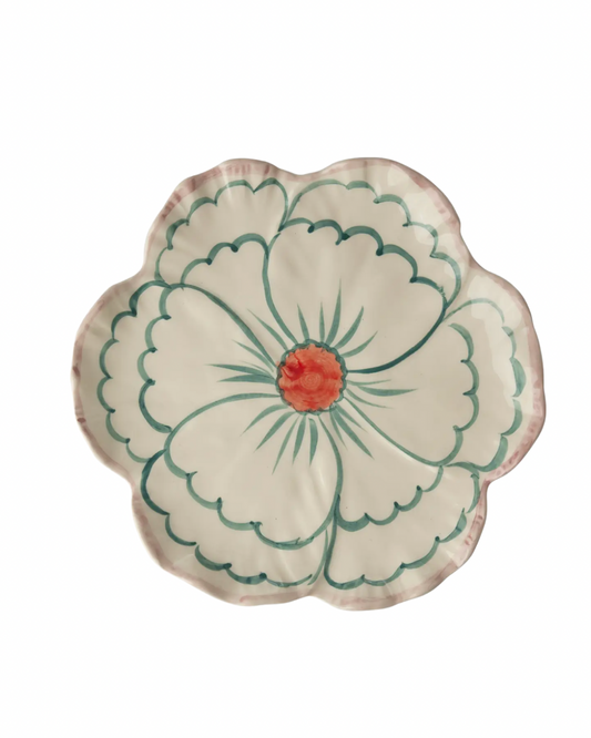 Hand painted Ceramic Flower Plate