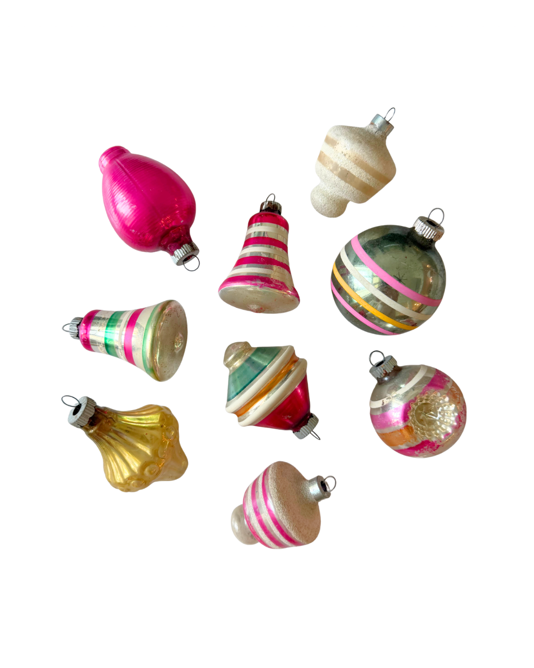 9pc Retro Mixed Ornaments
