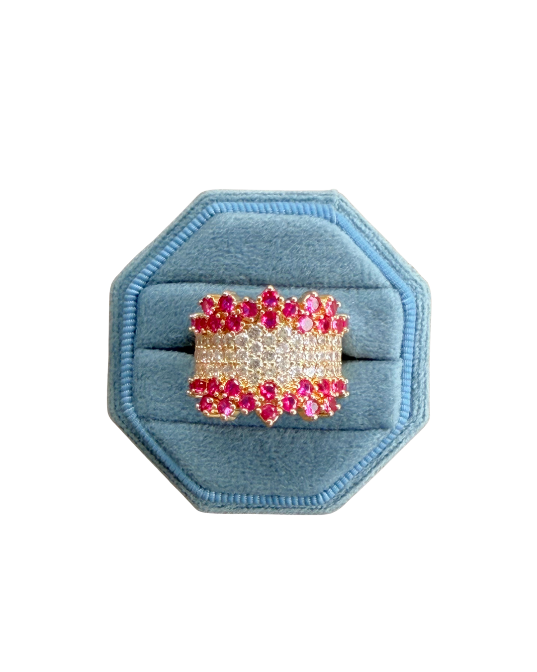 Pink Pave Burst Ring
