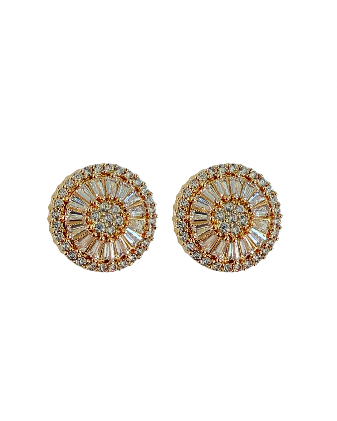 Round Cluster Stud Earrings