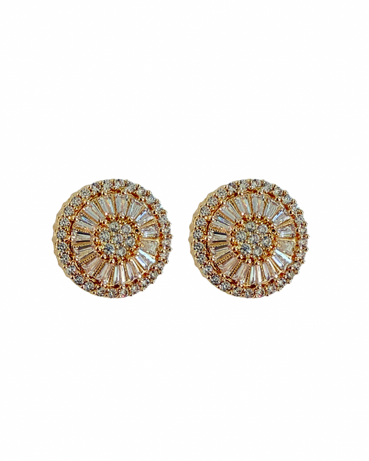 Round Cluster Stud Earrings